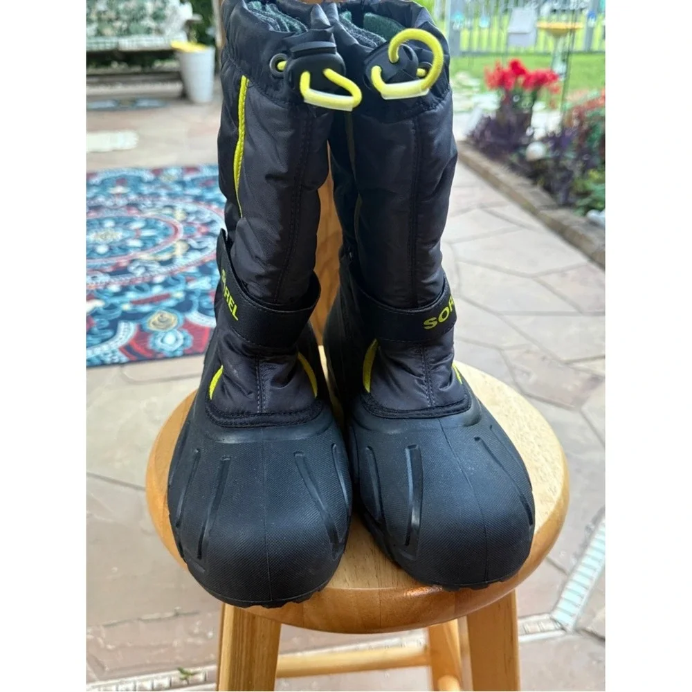 ❄️ Sorel Women's‎ Snow Boots Waterproof Insulated Black Neon Size 7 ❄️